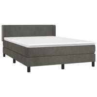 Thumbnail for Boxspringbett mit Matratze Dunkelgrau 140x200 cm Samt