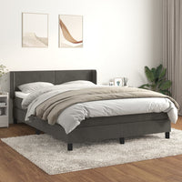 Thumbnail for Boxspringbett mit Matratze Dunkelgrau 140x200 cm Samt