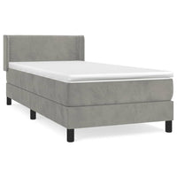 Thumbnail for Boxspringbett mit Matratze Hellgrau 90x190 cm Samt