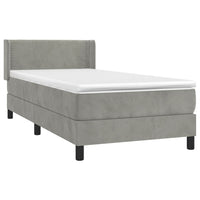 Thumbnail for Boxspringbett mit Matratze Hellgrau 90x190 cm Samt