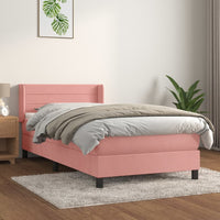 Thumbnail for Boxspringbett mit Matratze Rosa 80x200 cm Samt