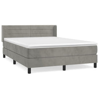 Thumbnail for Boxspringbett mit Matratze Hellgrau 140x190 cm Samt