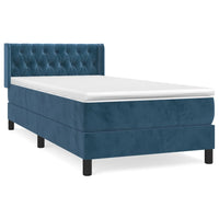 Thumbnail for Boxspringbett mit Matratze Dunkelblau 90x190 cm Samt
