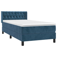 Thumbnail for Boxspringbett mit Matratze Dunkelblau 90x190 cm Samt