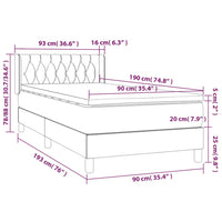 Thumbnail for Boxspringbett mit Matratze Dunkelblau 90x190 cm Samt