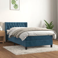 Thumbnail for Boxspringbett mit Matratze Dunkelblau 90x190 cm Samt