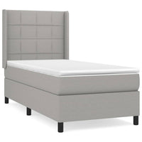 Thumbnail for Boxspringbett mit Matratze Hellgrau 90x190 cm Stoff
