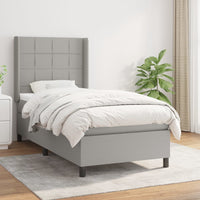 Thumbnail for Boxspringbett mit Matratze Hellgrau 90x190 cm Stoff