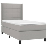 Thumbnail for Boxspringbett mit Matratze Hellgrau 90x200 cm Stoff