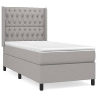Thumbnail for Boxspringbett mit Matratze Hellgrau 90x190 cm Stoff