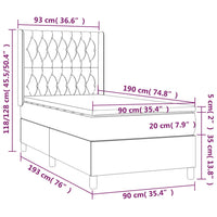 Thumbnail for Boxspringbett mit Matratze Hellgrau 90x190 cm Stoff