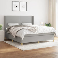 Thumbnail for Boxspringbett mit Matratze Hellgrau 180x200 cm Stoff