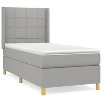 Thumbnail for Boxspringbett mit Matratze Hellgrau 100x200 cm Stoff