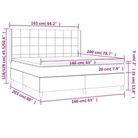 Thumbnail for Boxspringbett mit Matratze Schwarz 160x200 cm Stoff