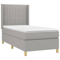 Thumbnail for Boxspringbett mit Matratze Hellgrau 90x190 cm Stoff
