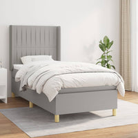 Thumbnail for Boxspringbett mit Matratze Hellgrau 90x190 cm Stoff