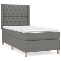 Thumbnail for Boxspringbett mit Matratze Dunkelgrau 80x200 cm Stoff