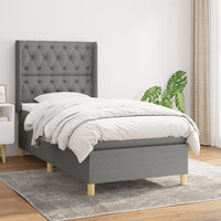 Thumbnail for Boxspringbett mit Matratze Dunkelgrau 80x200 cm Stoff