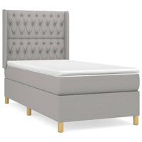Thumbnail for Boxspringbett mit Matratze Hellgrau 90x190 cm Stoff