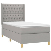 Thumbnail for Boxspringbett mit Matratze Hellgrau 90x190 cm Stoff