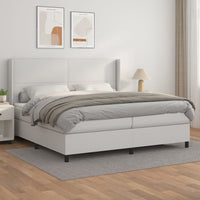Thumbnail for Boxspringbett mit Matratze Weiß 200x200 cm Kunstleder