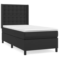 Thumbnail for Boxspringbett mit Matratze Schwarz 90x190 cm Kunstleder