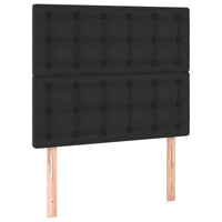 Thumbnail for Boxspringbett mit Matratze Schwarz 90x190 cm Kunstleder