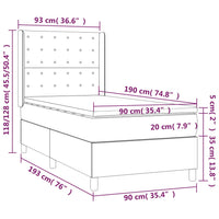 Thumbnail for Boxspringbett mit Matratze Schwarz 90x190 cm Kunstleder
