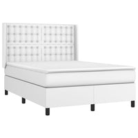 Thumbnail for Boxspringbett mit Matratze Weiß 140x190 cm Kunstleder