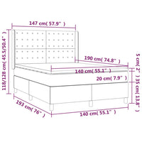 Thumbnail for Boxspringbett mit Matratze Weiß 140x190 cm Kunstleder