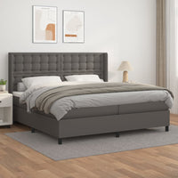 Thumbnail for Boxspringbett mit Matratze Grau 200x200 cm Kunstleder