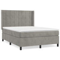 Thumbnail for Boxspringbett mit Matratze Hellgrau 140x190 cm Samt