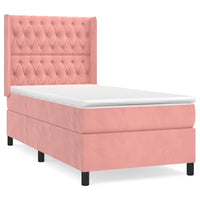 Thumbnail for Boxspringbett mit Matratze Rosa 90x200 cm Samt
