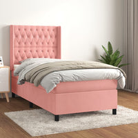 Thumbnail for Boxspringbett mit Matratze Rosa 90x200 cm Samt