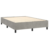 Thumbnail for Boxspringbett mit Matratze Hellgrau 140x190 cm Samt