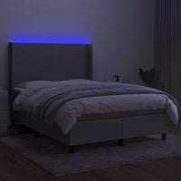 Thumbnail for Boxspringbett mit Matratze & LED Hellgrau 140x200 cm Stoff