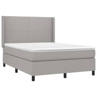 Thumbnail for Boxspringbett mit Matratze & LED Hellgrau 140x200 cm Stoff