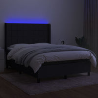 Thumbnail for Boxspringbett mit Matratze & LED Schwarz 140x200 cm Stoff