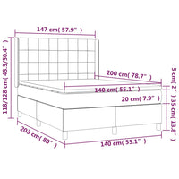 Thumbnail for Boxspringbett mit Matratze & LED Schwarz 140x200 cm Stoff