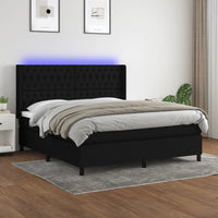 Thumbnail for Boxspringbett mit Matratze & LED Schwarz 180x200 cm Stoff