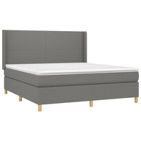 Thumbnail for Boxspringbett mit Matratze & LED Dunkelgrau 160x200 cm Stoff