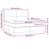 Thumbnail for Boxspringbett mit Matratze & LED Dunkelgrau 160x200 cm Stoff