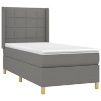 Thumbnail for Boxspringbett mit Matratze & LED Dunkelgrau 90x190 cm Stoff