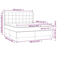 Thumbnail for Boxspringbett mit Matratze & LED Blau 180x200 cm Stoff