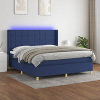 Thumbnail for Boxspringbett mit Matratze & LED Blau 180x200 cm Stoff