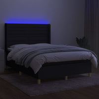 Thumbnail for Boxspringbett mit Matratze & LED Schwarz 140x190 cm Stoff