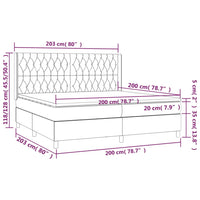 Thumbnail for Boxspringbett mit Matratze & LED Schwarz 200x200 cm Stoff