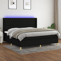 Thumbnail for Boxspringbett mit Matratze & LED Schwarz 200x200 cm Stoff