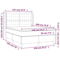 Thumbnail for Boxspringbett mit Matratze & LED Schwarz 140x190 cm Kunstleder
