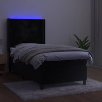 Thumbnail for Boxspringbett mit Matratze & LED Schwarz 100x200 cm Samt